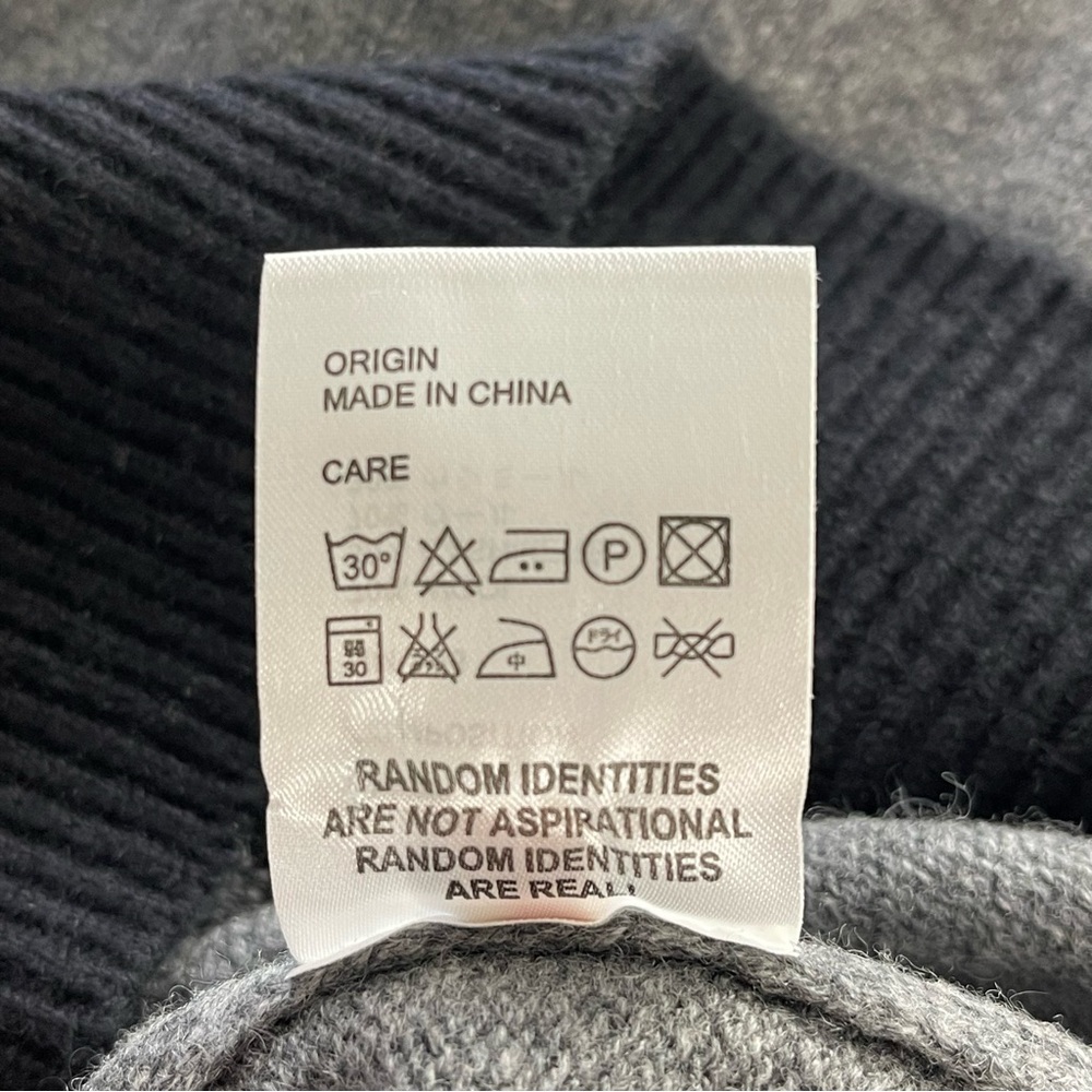 Random Identities Wool Cashmere Blend Crew Neck Gray Sweater Size Medium - Picture 12 of 12